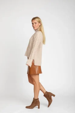 Discount The Riley Mock Neck Cable Knit Sweater In Sweaters