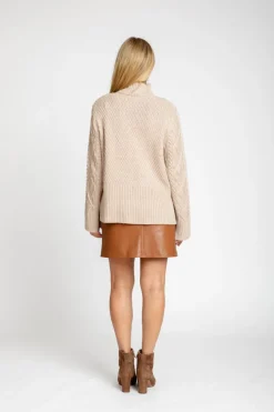 Discount The Riley Mock Neck Cable Knit Sweater In Sweaters