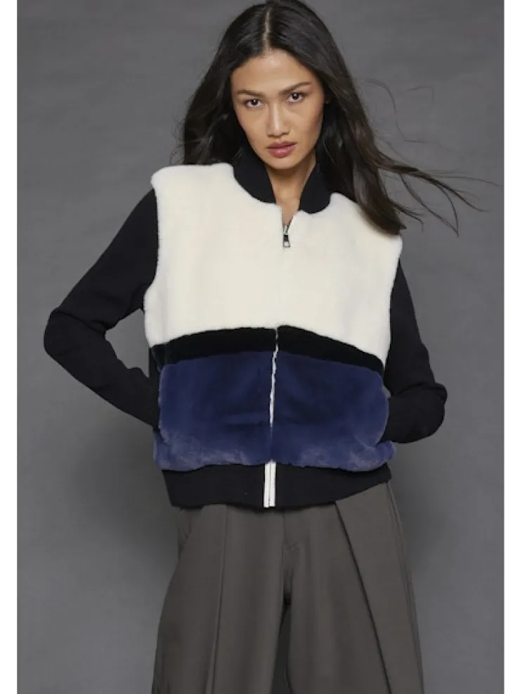 Discount Triple Thread Zip Up Fur Sweater Jacket In Sweaters|All Outerwear