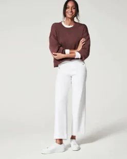 Hot Twill Cropped Wide Leg Pant In Bright Pants|Denim