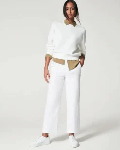 Hot Twill Cropped Wide Leg Pant In Bright Pants|Denim
