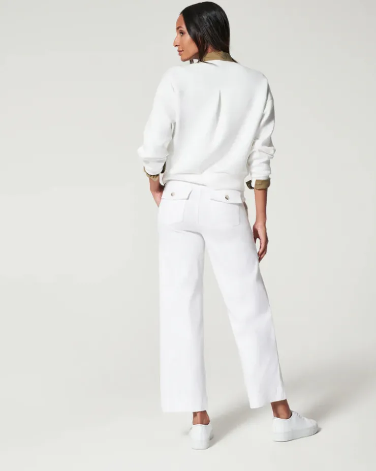 Hot Twill Cropped Wide Leg Pant In Bright Pants|Denim