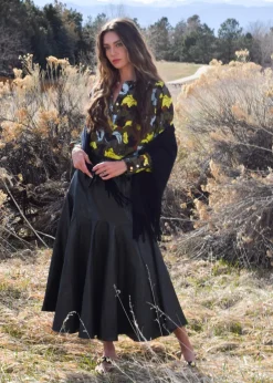 Outlet Vegan Leather Prairie Midi Skirt In Skirts