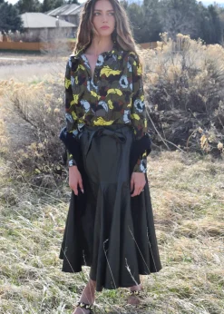 Outlet Vegan Leather Prairie Midi Skirt In Skirts