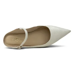Fashion Vida Mule In Bone Snake Flats