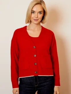 Hot V-Neck Cardigan In Sweaters