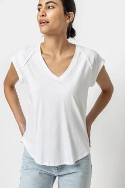 Online V-Neck Raglan Tee In Basics And Tees