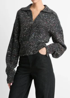 Discount Wool-Silk Donegal Zip Jacket In Donegal Sweaters|All Outerwear